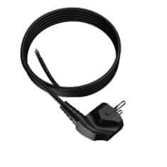 Plast Rol 4 m priključni kabel z kotnim Uni-Schuko vtičem 250 V 16 A 3 x 1 mm² OMY PP-50 črne barve W-97172