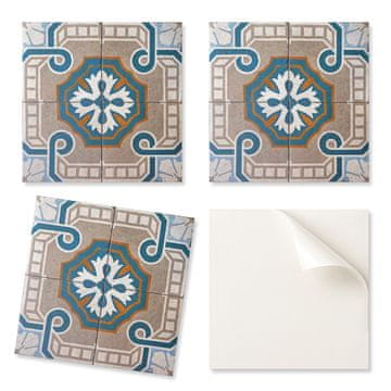 COLORAY Samolepilne vinilne ploščice z dekorativnim potiskom, mozaičnim vzorcem in ornamenti 20x20x20 cm