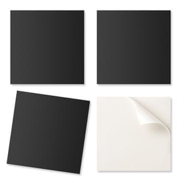 COLORAY Samolepilne vinilne ploščice - Stenska dekoracija za pisarno temno grafitne barve 9x30x30 cm