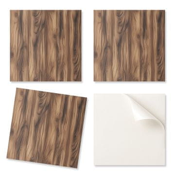 COLORAY Komplet potiskanih vinilnih ploščic - dekoracija za spalnico z vzorcem naravnega lesa 9x30x30 cm