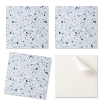 COLORAY Komplet vinilnih ploščic z vzorcem za enostavno namestitev in kamnitimi fragmenti 9x30x30 cm