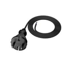 Plast Rol 2 m priključni kabel z ravnim vtičem TIP E 230 V 16 A 2 × 1 mm² H05RR-F PP-21 črne barve W-97187
