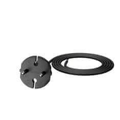 Plast Rol 2 m priključni kabel z ravnim vtičem TIP E 230 V 16 A 2 × 1 mm² H05RR-F PP-21 črne barve W-97187
