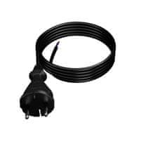 Plast Rol 4 m priključni kabel z ravnim vtičem TIP E 230 V 16 A 2 × 1 mm² H05RR-F PP-21 črne barve W-97189