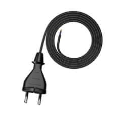 Plast Rol 2 m priključni kabel z ravnim vtičem TIP E 230 V 16 A 2 × 1 mm² H05RR-F PP-21 črne barve W-97187