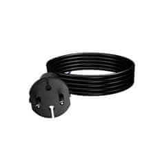 Plast Rol 3 m priključni kabel z ravnim vtičem TIP E 230 V 16 A 2 × 1 mm² H05RR-F PP-21 črne barve W-97188