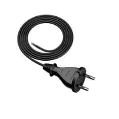 Plast Rol 2 m priključni kabel z ravnim vtičem TIP E 230 V 16 A 2 × 1 mm² H05RR-F PP-21 črne barve W-97187
