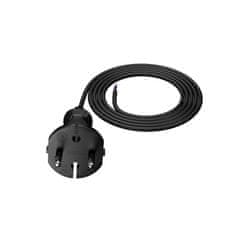 Plast Rol 2 m priključni kabel z ravnim vtičem TIP E 230 V 16 A 2 × 1 mm² H05RR-F PP-21 črne barve W-97187