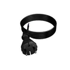 Plast Rol 3 m priključni kabel z ravnim vtičem TIP E 230 V 16 A 2 × 1 mm² H05RR-F PP-21 črne barve W-97188