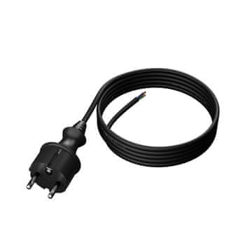 Plast Rol 3 m priključni kabel z ravnim vtičem 250 V 16 A 3 x 1 mm² IP44 H07RN-F PP-40H črne barve W-97208