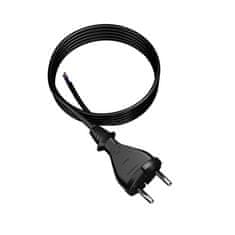 Plast Rol 4 m priključni kabel z ravnim vtičem TIP E 230 V 16 A 2 × 1 mm² H05RR-F PP-21 črne barve W-97189