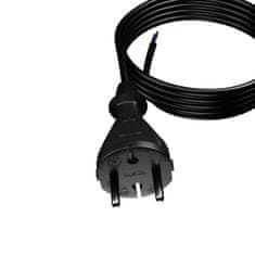 Plast Rol 4 m priključni kabel z ravnim vtičem TIP E 230 V 16 A 2 × 1 mm² H05RR-F PP-21 črne barve W-97189