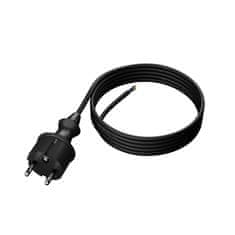 Plast Rol 3 m priključni kabel z ravnim vtičem 250 V 16 A 3 x 1 mm² IP44 H05RR-F PP-40H črne barve W-97266