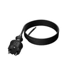 Plast Rol 3 m priključni kabel z ravnim vtičem 250 V 16 A 3 x 1 mm² IP44 H05RR-F PP-40H črne barve W-97266
