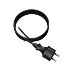 Plast Rol 3 m priključni kabel z ravnim vtičem 250 V 16 A 3 x 1 mm² IP44 H05RR-F PP-40H črne barve W-97266