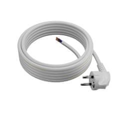Plast Rol 5 m priključni kabel s kotnim Uni-Schuko vtičem 250 V 16 A 3 x 1,5 mm² H05VV-F PP-50 bel W-98009
