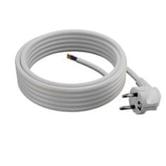 Plast Rol 5 m priključni kabel s kotnim Uni-Schuko vtičem 250 V 16 A 3 x 1,5 mm² H05VV-F PP-50 bel W-98009