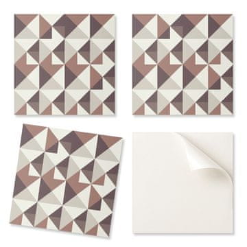 COLORAY Paket samolepilnih vinilnih ploščic s potiskom geometrijskega vzorca s trikotniki 4x50x50 cm