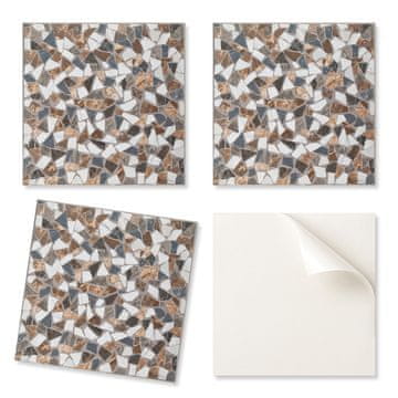 COLORAY Paket PVC ploščic z vzorcem za dnevno sobo, samolepilni mozaik z različnimi oblikami 4x50x50 cm