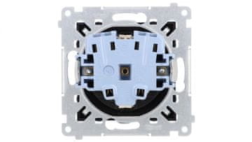 Simon 54 Schuko vtičnica z zaklopkami (modul) 16A 250V hitri konektorji, mat črna DGSz1CZ.01/49