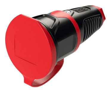 PCE Prenosna gumijasta vtičnica z vtičem 16A 2P+Z schuko 230V VDE IP54 /trdna guma/ TAURUS2 2521-sr