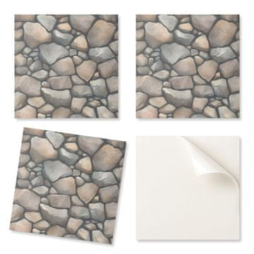 COLORAY Samolepilne vinilne ploščice za najstniško sobo z vzorcem kamna na ozadju 9x30x30 cm