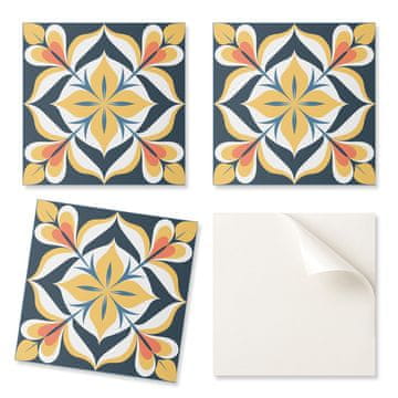 COLORAY Samolepilne vinilne ploščice s potiskom za dnevno sobo, eleganten cvetlični vzorec 20x20x20 cm