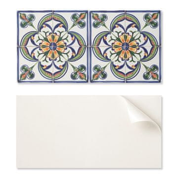COLORAY Samolepilna vinilna dekorativna plošča s potiskom 100x50 cm cvetlični vzorec na ploščici