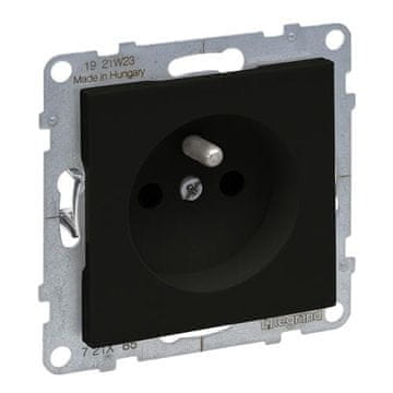 LEGRAND Enojna črna vtičnica z ozemljitvijo 2P+Z 16A 250V vijačni priključek 2,5MM Legrand suno 721485