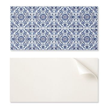 COLORAY Samolepilne vinilne kopalniške ploščice s potiskom cvetličnega vzorca z ornamenti 10x40x20 cm