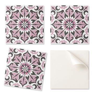 COLORAY Samolepilne vinilne ploščice s potiskanim cvetličnim vzorcem v simetriji 9x30x30 cm