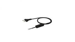 shumee Kabel s stikalom in ploščatim vtičem črne barve H03VVH2-F 2x0,5 črne barve S-13W-0,5-2-2 /2m/