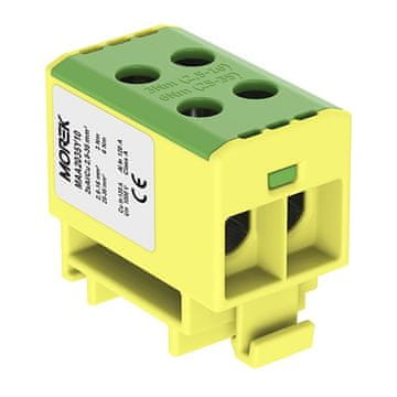 shumee Priključek za tirnico 2,5-35 mm2 rumeno-zelen 4-luknjični AL/CU TH35 1P MAA2035Y10 Morek 4054