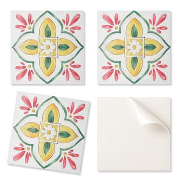COLORAY PVC stenske ploščice z vzorcem za dekoracijo sobe s cvetličnim vzorcem v okvirju 4x50x50 cm