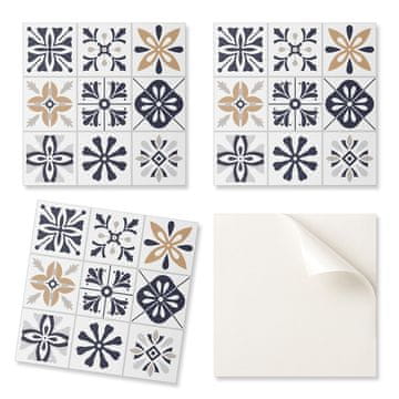 COLORAY Komplet PVC vinilnih ploščic z dekorativnimi vzorci v ploščicah 9x30x30 cm