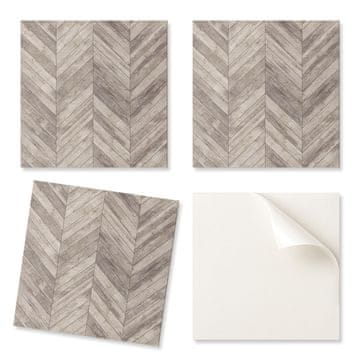 COLORAY Samolepilne vinilne ploščice - potiskane dekorativne plošče z vzorcem ribje kosti 4x50x50 cm