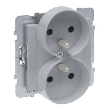 LEGRAND Dvojna vtičnica z ozemljitvijo iz aluminija 2X2P+Z z zaklopom 16 A 250 V Suno legrand 721390