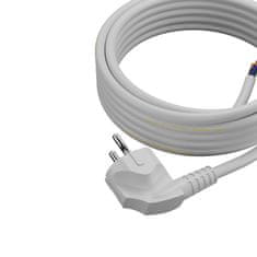 Plast Rol 5 m priključni kabel s kotnim Uni-Schuko vtičem 250 V 16 A 3 x 1,5 mm² OMY PP-50 bel W-97185