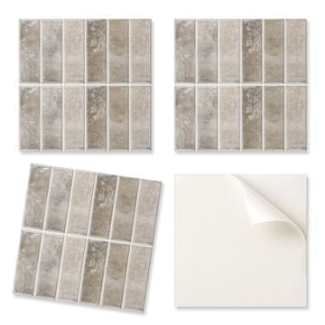 COLORAY Dekorativne ploščice za hitro preobrazbo stene, samolepilne, pravokotne ploščice 9x30x30 cm