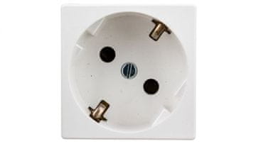 shumee Simon Connect K45 enojna vtičnica schuko z/u 16A IP20 z zaporo za tirnico, čisto bela K01/9