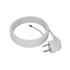 Plast Rol 10 m priključni kabel z kotnim Uni-Schuko vtičem 250 V 16 A 3 x 1 mm² OMY PP-50 bel W-97754