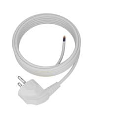Plast Rol 10 m priključni kabel z kotnim Uni-Schuko vtičem 250 V 16 A 3 x 1 mm² OMY PP-50 bel W-97754