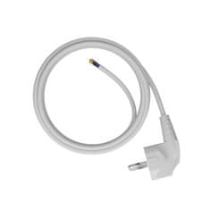 Plast Rol 10 m priključni kabel z kotnim Uni-Schuko vtičem 250 V 16 A 3 x 1 mm² OMY PP-50 bel W-97754