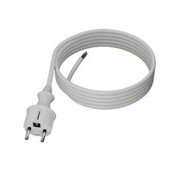 Plast Rol 3 m priključni kabel z ravnim vtičem 250 V 16 A 3 x 1,5 mm² IP44 H05VV-F PP-40H bel W-98383