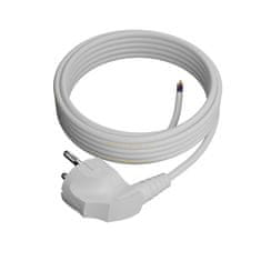 Plast Rol 10 m priključni kabel z kotnim Uni-Schuko vtičem 250 V 16 A 3 x 1 mm² OMY PP-50 bel W-97754