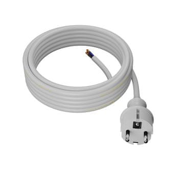 Plast Rol Priključni kabel 5 m z ravnim vtičem 250 V 16 A 3 x 1,5 mm² IP44 H05VV-F PP-40H bel W-98387