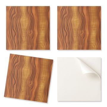 COLORAY Paket PVC vzorčastih ploščic, samolepilnih za spalnico, leseni vzorec z valovi 20x20x20 cm