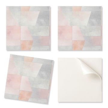 COLORAY Komplet vinilnih talnih ploščic z geometrijskim vzorcem v pastelnih barvah 4x50x50 cm
