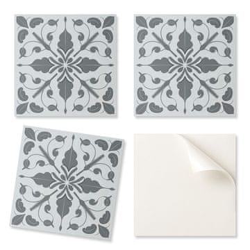 COLORAY Samolepilne PVC ploščice za jedilnico z grafiko. Simetričen rastlinski motiv, 20x20x20 cm.