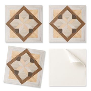 COLORAY Paket vinilnih ploščic s tiskanim geometrijskim vzorcem v kvadratu 4x50x50 cm